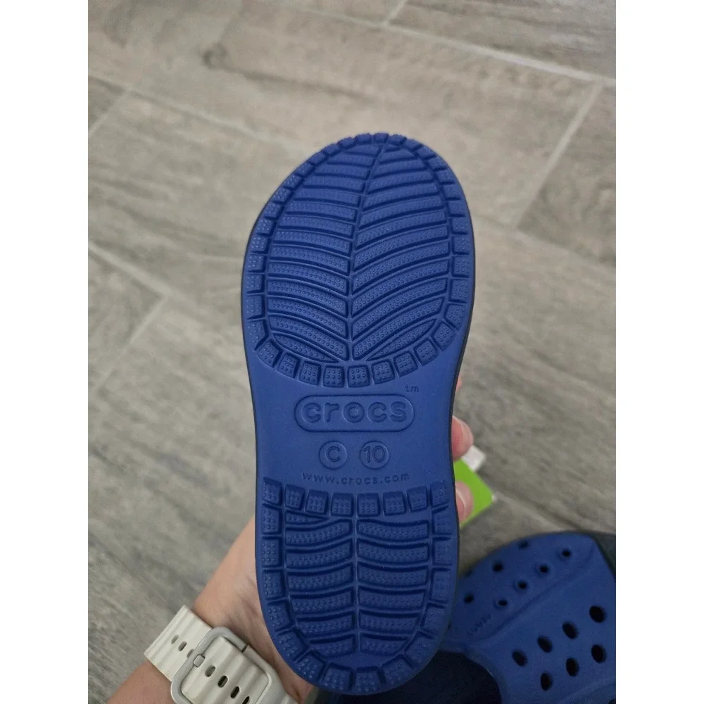 Crocs‎ Bump It Shoe K Cerulean Blue/Navy C10 Kids Slip On Comfort Casual Water